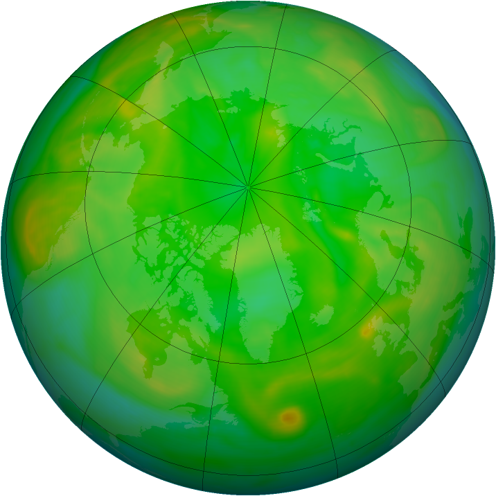 Arctic ozone map for 28 June 2007